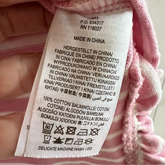 Boden Pastel Pink Striped Cotton Blouse With Ruffle Sleeves - Picture 5 of 13